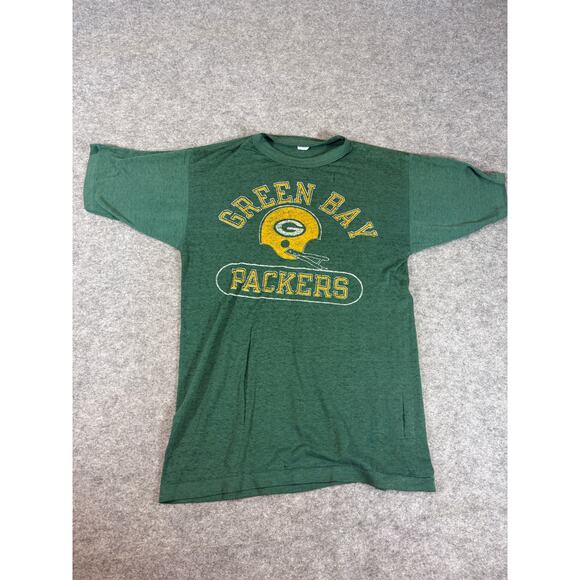 Vintage 70s Champion Green Bay Packers NFL T-Shirt Mens Medium Single Stitch - Picture 1 of 8